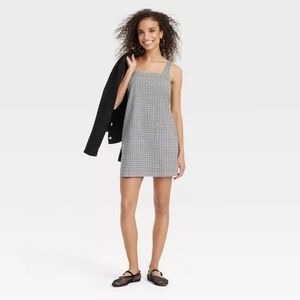 NWT A New Day Gingham Check Mini Dress - Black/White - Size Small